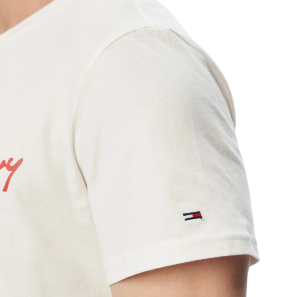 Tommy Hilfiger - Ανδρικό T-shirt Tjw Sign Slim Fit DM0DM22538-YBH Εκρού DM0DM22538-YBH