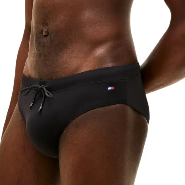 Tommy Hilfiger - Ανδρικό Μαγιό Σλιπ Essential Drawstring Brief UM0UM03726-BDS Μαύρο UM0UM03726-BDS