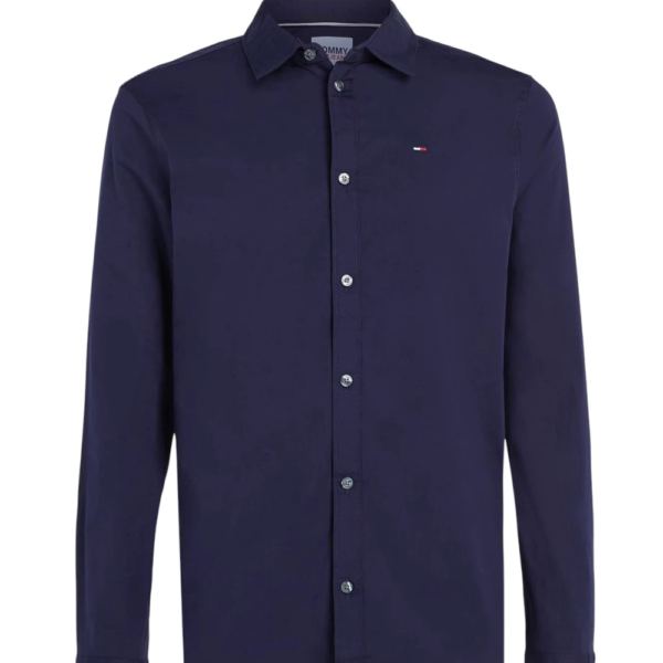 Tommy Hilfiger - Ανδρικό Πουκάμισο Tjm Original Stretch Shirt Slim Fit DM0DM04405-002 Μπλε Σκούρο DM0DM04405-002