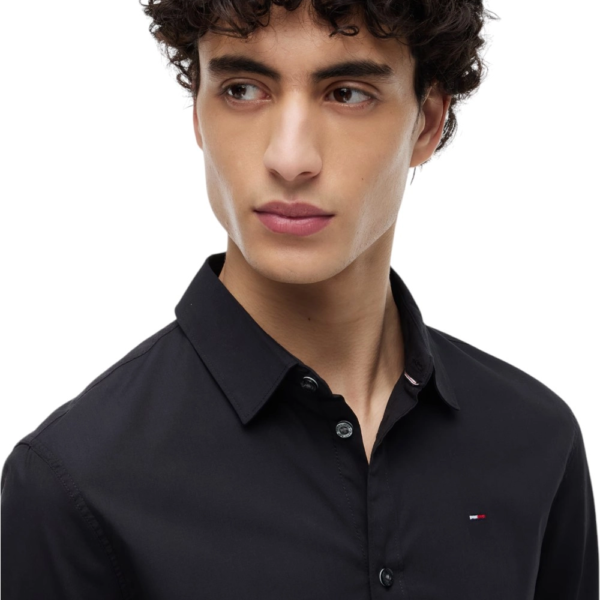 Tommy Hilfiger - Ανδρικό Πουκάμισο Tjm Original Stretch Shirt Slim Fit DM0DM04405-078 Μαύρο DM0DM04405-078