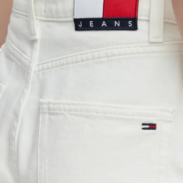 Tommy Hilfiger - Γυναικεία Βερμούδα Σορτς Mom Regular Fit DW0DW22695-1D0 Λευκό DW0DW22695-1D0