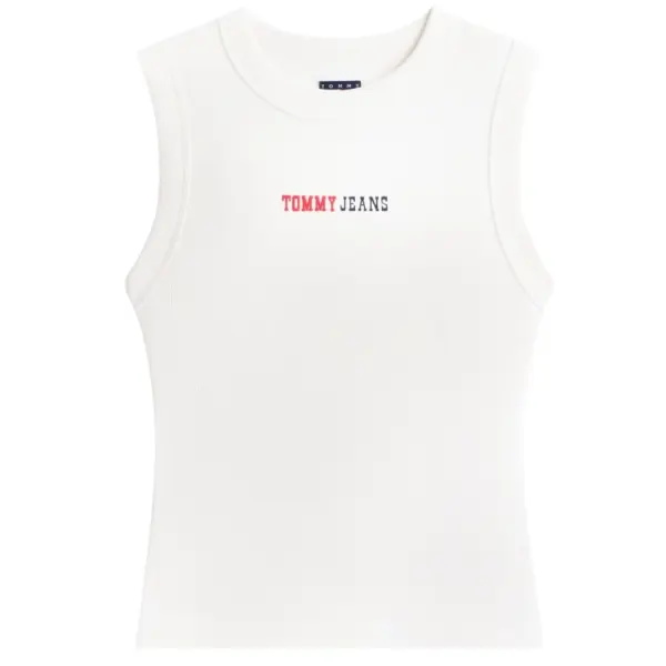 Tommy Hilfiger - Γυναικείο T-shirt Αμάνικο Essential Logo Rib Tank Slim Fit DW0DW22577-YBL Εκρού DW0DW22577-YBL