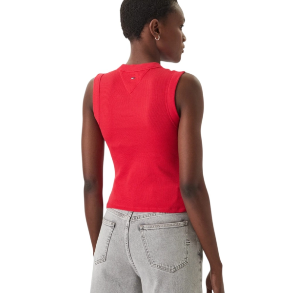 Tommy Hilfiger - Γυναικείο T-shirt Αμάνικο Essential Logo Rib Tank Slim Fit DW0DW22577-XK3 Κόκκινο DW0DW22577-XK3
