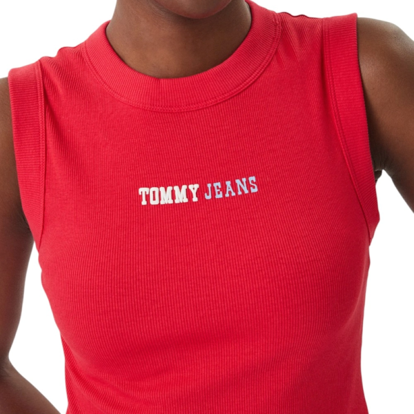Tommy Hilfiger - Γυναικείο T-shirt Αμάνικο Essential Logo Rib Tank Slim Fit DW0DW22577-XK3 Κόκκινο DW0DW22577-XK3