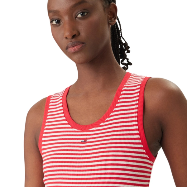 Tommy Hilfiger - Γυναικείο T-shirt Αμάνικο Rib Essential Tank Top Slim Fit DW0DW20673-0EY Κόκκινο DW0DW20673-0EY