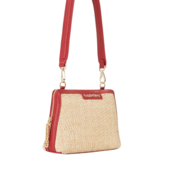 Valentino Bags - Γυναικεία Τσάντα Ώμου Demetra VBS9R942-235 Μπεζ/Κόκκινο VBS9R942-235