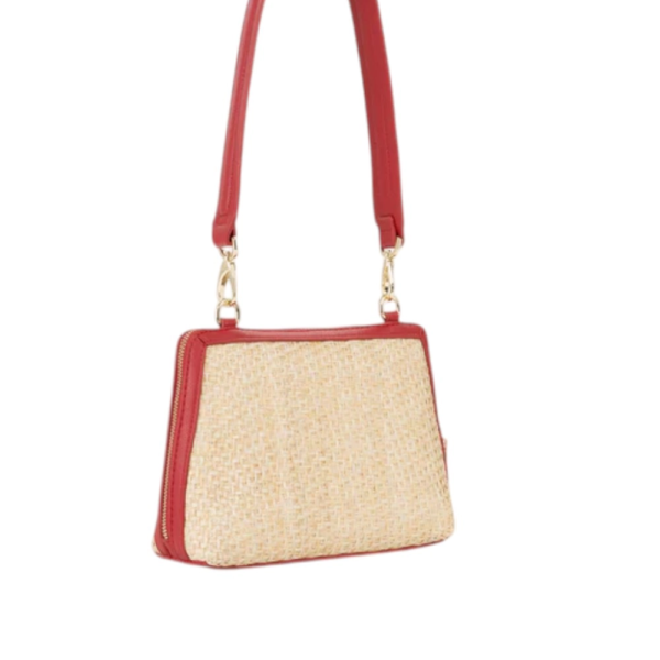 Valentino Bags - Γυναικεία Τσάντα Ώμου Demetra VBS9R942-235 Μπεζ/Κόκκινο VBS9R942-235