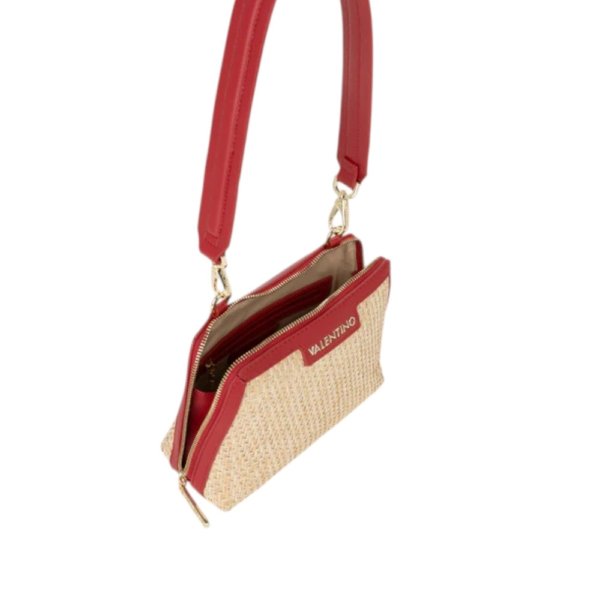 Valentino Bags - Γυναικεία Τσάντα Ώμου Demetra VBS9R942-235 Μπεζ/Κόκκινο VBS9R942-235
