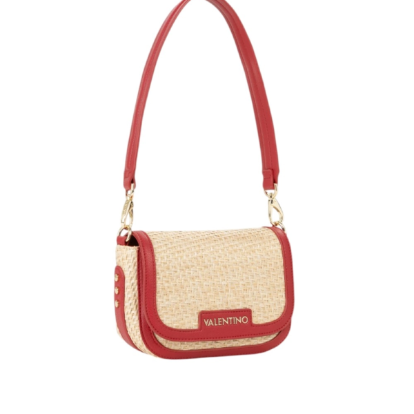 Valentino Bags - Γυναικεία Τσάντα Ώμου Demetra VBS9R909-235 Μπεζ/Κόκκινο VBS9R909-235