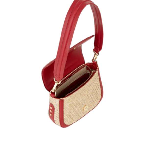 Valentino Bags - Γυναικεία Τσάντα Ώμου Demetra VBS9R909-235 Μπεζ/Κόκκινο VBS9R909-235