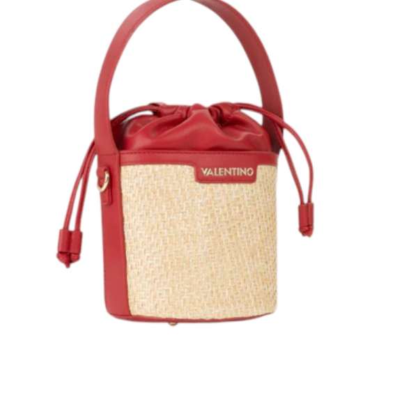 Valentino Bags - Γυναικεία Τσάντα Ώμου/Bucket Demetra VBS9R934-235 Μπεζ/Κόκκινο VBS9R934-235