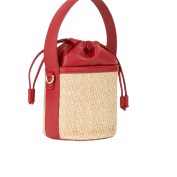 Valentino Bags - Γυναικεία Τσάντα Ώμου/Bucket Demetra VBS9R934-235 Μπεζ/Κόκκινο VBS9R934-235