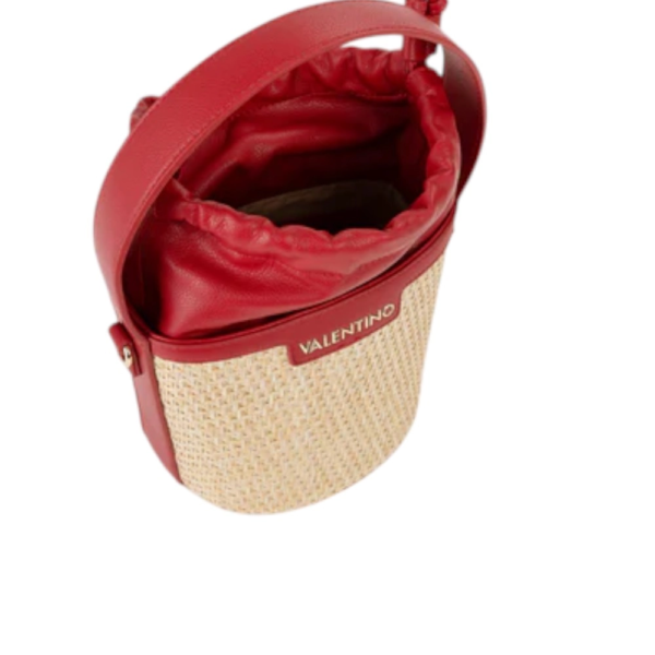 Valentino Bags - Γυναικεία Τσάντα Ώμου/Bucket Demetra VBS9R934-235 Μπεζ/Κόκκινο VBS9R934-235