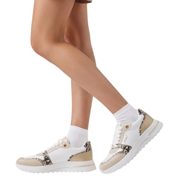 ALV by Alviero Martini Γυναικεία Sneakers Python-Effect ALVSD0241-ROCKSN Λευκό/Μπρονζέ ALVSD0241-ROCKSN
