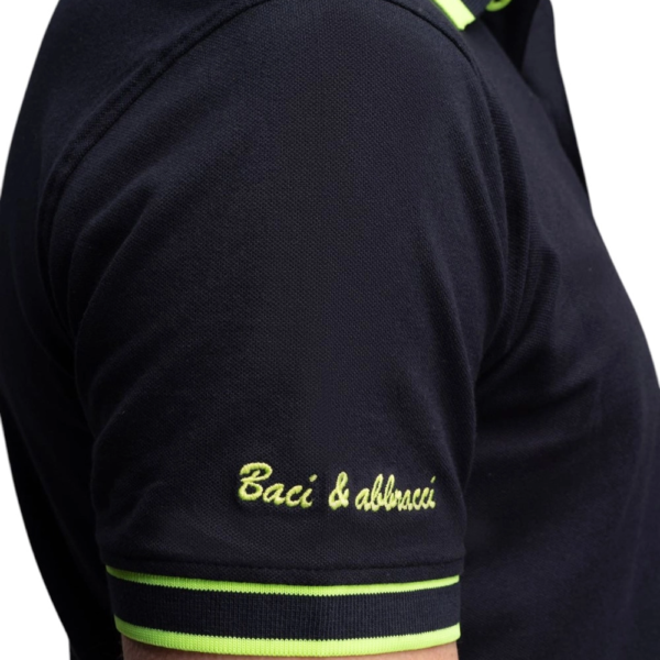Baci & Abbracci - Ανδρική Μπλούζα Polo Iconica Melina Fluo BAM1421-NAVY Μπλε Ναυτικό BAM1421-NAVY