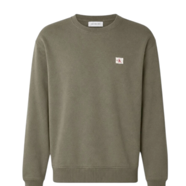 Calvin Klein - Ανδρική Μακρυμάνικη Μπλούζα French Terry Woven Label LV04RG268G-LDY Λαδί