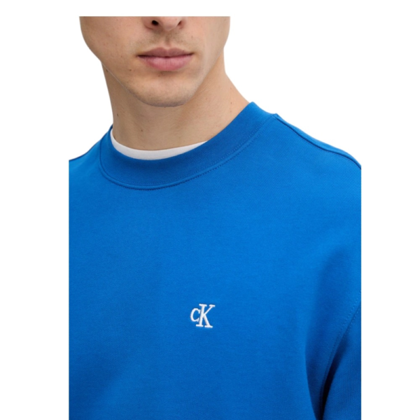 Calvin Klein - Ανδρική Μακρυμάνικη Φούτερ French Terry Woven Label Hoodie LV04RG269G-2ZU Μπλε LV04RG269G-2ZU