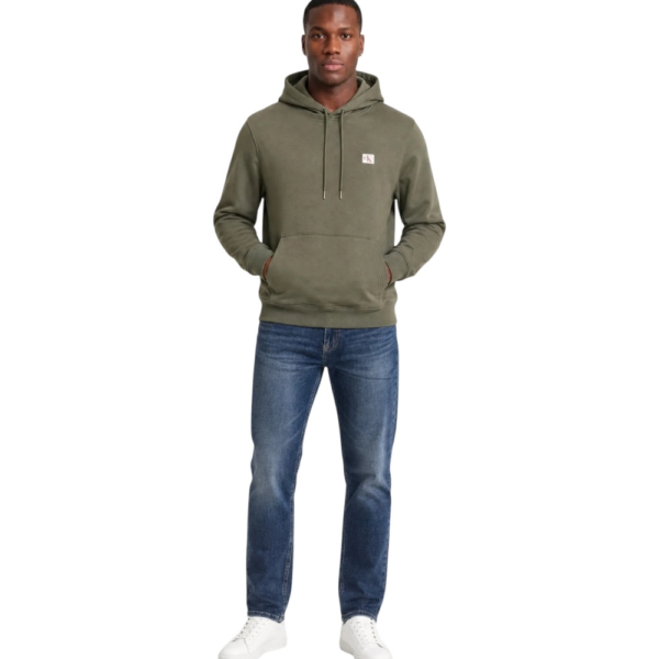Calvin Klein - Ανδρική Μακρυμάνικη Φούτερ French Terry Woven Label Hoodie LV04RG269G-LDY Λαδί LV04RG269G-LDY