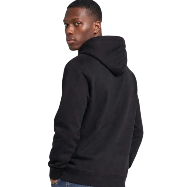 Calvin Klein - Ανδρική Μακρυμάνικη Φούτερ French Terry Woven Label Hoodie LV04RG269G-UB1 Μαύρο LV04RG269G-UB1
