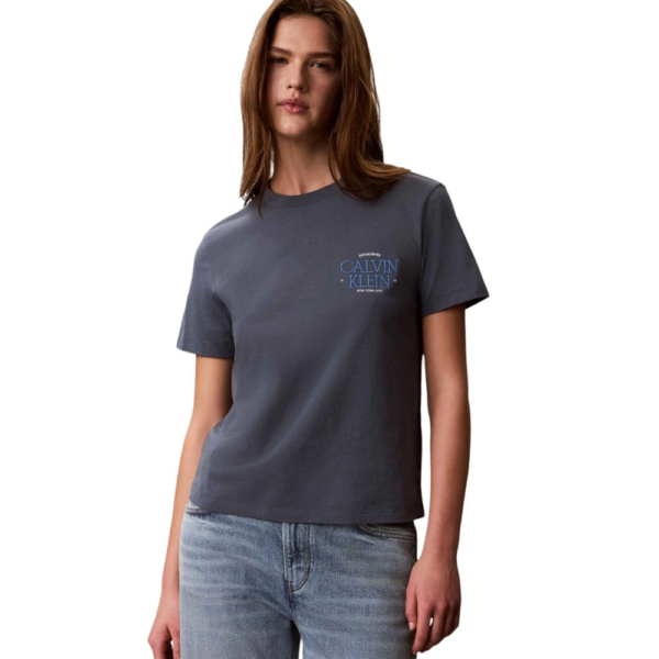 Calvin Klein - Γυναικείο T-Shirt Classic Left Chest Graphic LV047G836G-CEG Γκρι LV047G836G-CEG
