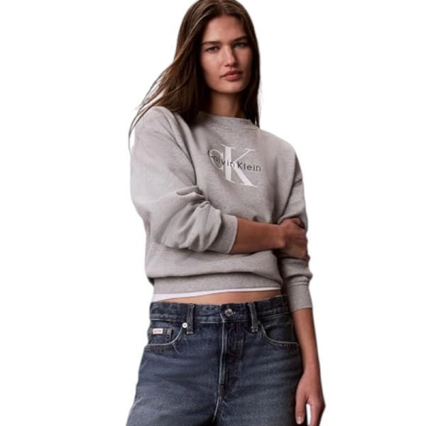 Calvin Klein - Γυναικείο Φούτερ Ls French Terry Monologo Crew LV047G823G-P79 Γκρι LV047G823G-P79
