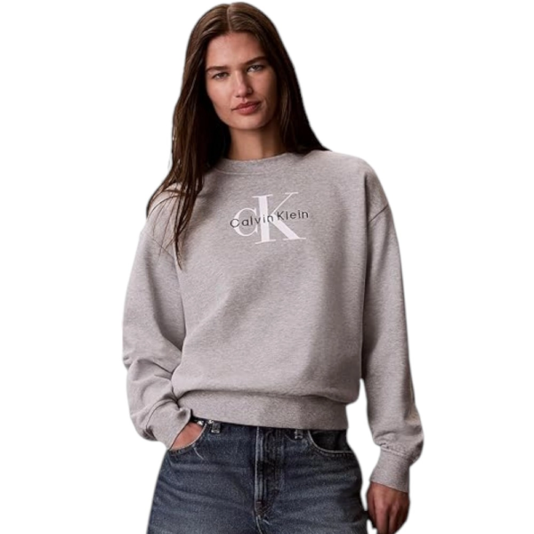 Calvin Klein - Γυναικείο Φούτερ Ls French Terry Monologo Crew LV047G823G-P79 Γκρι