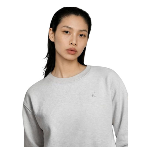 Calvin Klein - Γυναικείο Φούτερ Ls Rlxd Monogram French Terry Cr LV047F223G-P74 Γκρι LV047F223G-P74