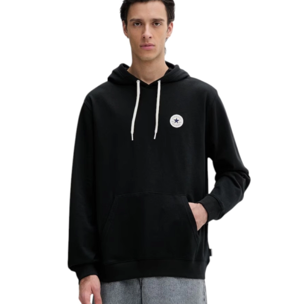 Converse - Ανδρική Μακρυμάνικη Φούτερ με Κουκούλα Chuck Patch CVM6H113-001 Μαύρο