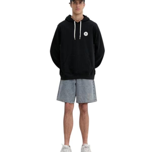 Converse - Ανδρική Μακρυμάνικη Φούτερ με Κουκούλα Chuck Patch CVM6H113-001 Μαύρο CVM6H113-001