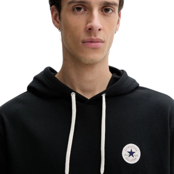 Converse - Ανδρική Μακρυμάνικη Φούτερ με Κουκούλα Chuck Patch CVM6H113-001 Μαύρο CVM6H113-001