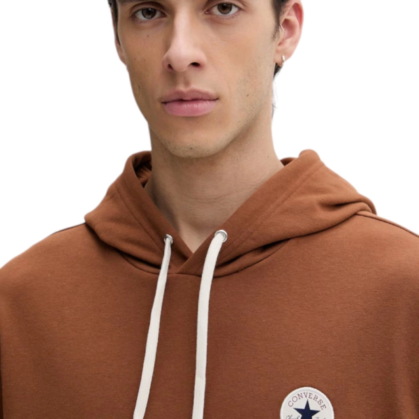Converse - Ανδρική Μακρυμάνικη Φούτερ με Κουκούλα Chuck Patch CVM6H113-208 Καφέ CVM6H113-208