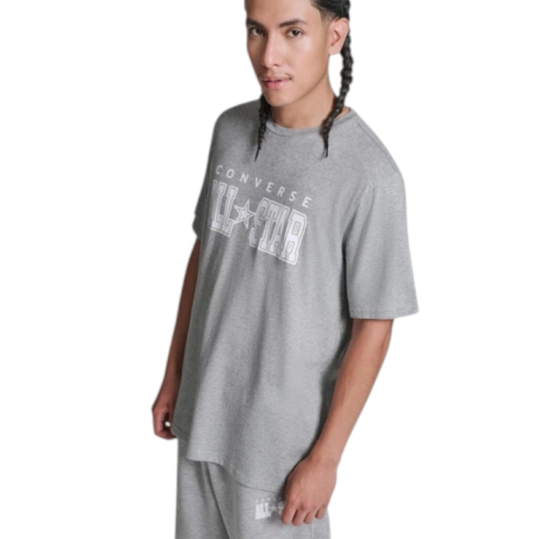 Converse - Ανδρικό T‑shirt All Star Tee CVM5T163-027 Γκρι CVM5T163-027
