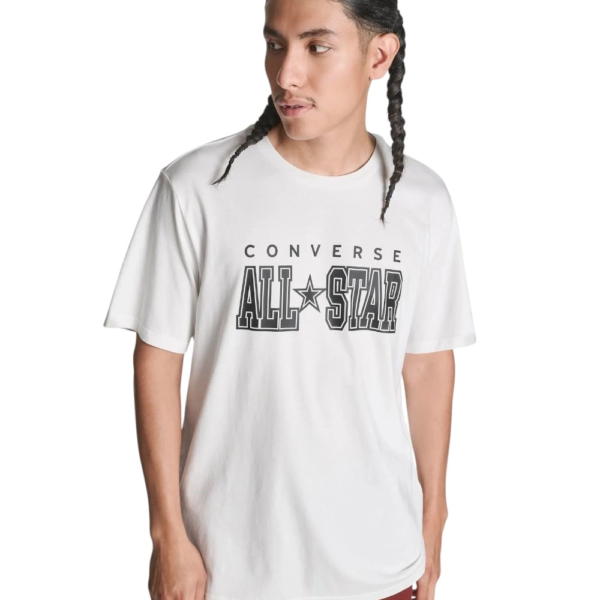 Converse - Ανδρικό T‑shirt All Star Tee CVM5T163-100 Λευκό