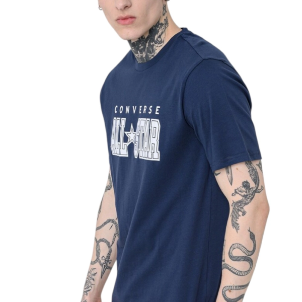 Converse - Ανδρικό T‑shirt All Star Tee CVM5T163-410 Μπλε CVM5T163-410