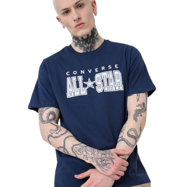 Converse - Ανδρικό T‑shirt All Star Tee CVM5T163-410 Μπλε