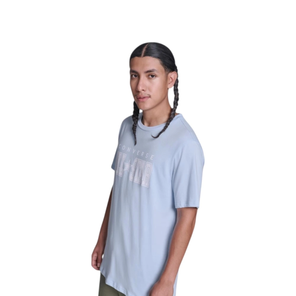 Converse - Ανδρικό T‑shirt All Star Tee CVM5T163-415 Γαλάζιο CVM5T163-415