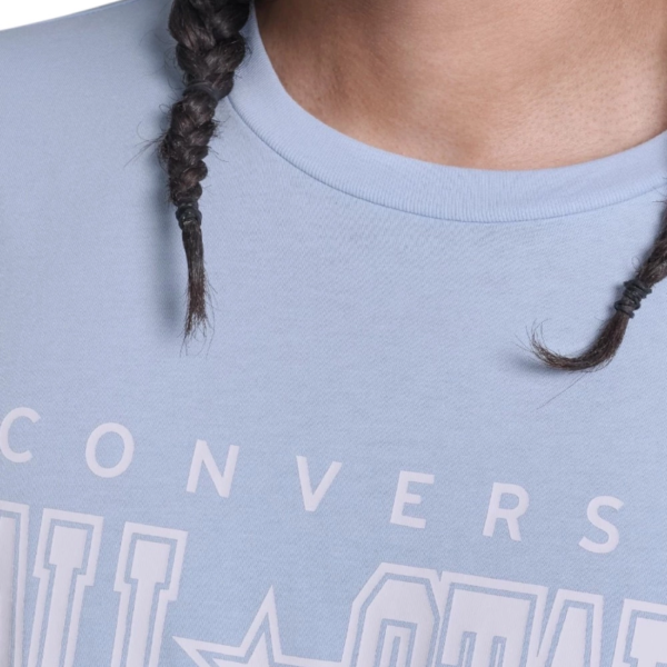 Converse - Ανδρικό T‑shirt All Star Tee CVM5T163-415 Γαλάζιο CVM5T163-415