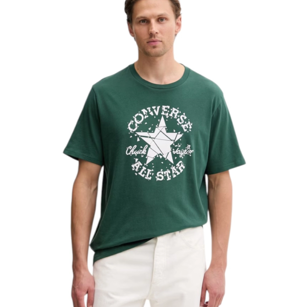 Converse - Ανδρικό T‑shirt Broken Glass CVM6T087-344 Πράσινο