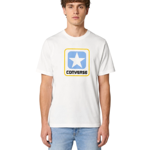Converse - Ανδρικό T‑shirt Casual Box Logo CVM5T179-100 Λευκό