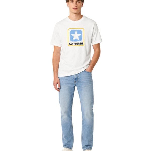 Converse - Ανδρικό T‑shirt Casual Box Logo CVM5T179-100 Λευκό CVM5T179-100