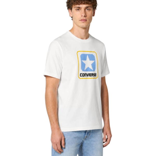 Converse - Ανδρικό T‑shirt Casual Box Logo CVM5T179-100 Λευκό CVM5T179-100