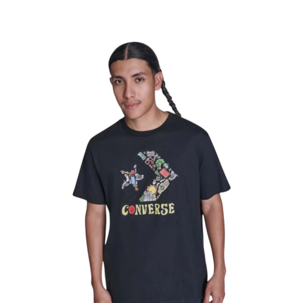 Converse - Ανδρικό T‑shirt Logo Star Chev SS Tee CVM6T098-001 Μαύρο