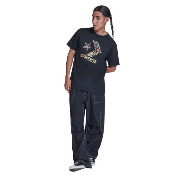 Converse - Ανδρικό T‑shirt Logo Star Chev SS Tee CVM6T098-001 Μαύρο CVM6T098-001