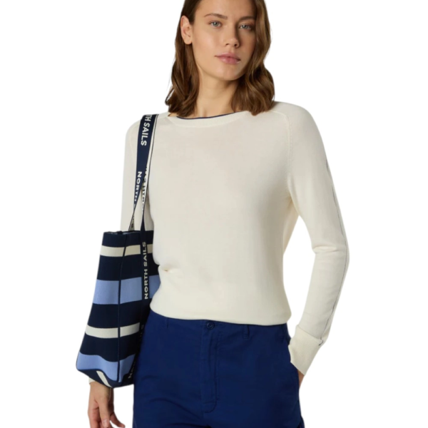North Sails- Γυναικεία Μπλούζα Πουλόβερ Viscose 095535-000-0105 Λευκό 095535-000-0105