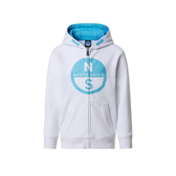 North Sails - Παιδική Ζακέτα Φούτερ με Κουκούλα 792091-000-0101 Λευκό