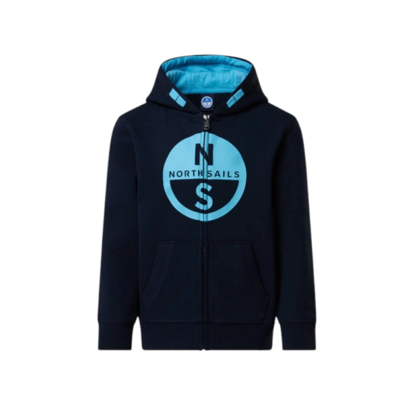 North Sails - Παιδική Ζακέτα Φούτερ με Κουκούλα 792091-000-0802 Μπλε Ναυτικό
