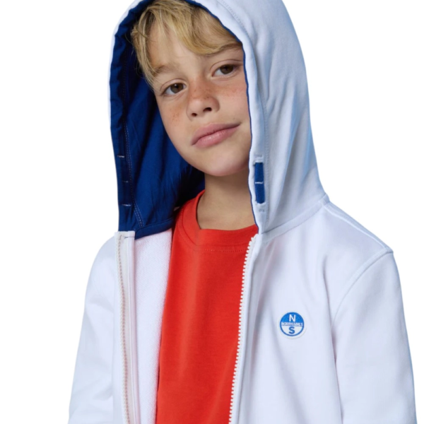 North Sails - Παιδική Ζακέτα Φούτερ με Κουκούλα 792092-000-0101 Λευκό 792092-000-0101