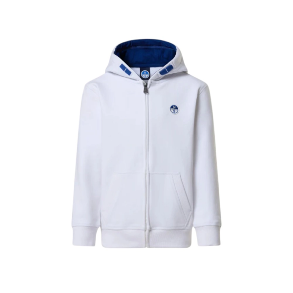 North Sails - Παιδική Ζακέτα Φούτερ με Κουκούλα 792092-000-0101 Λευκό