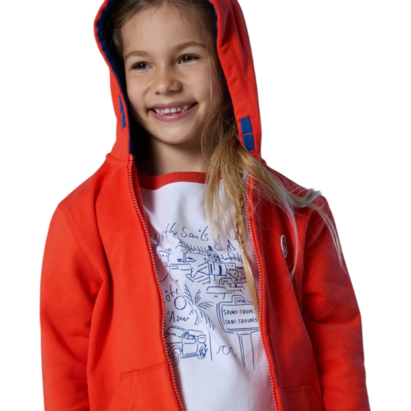 North Sails - Παιδική Ζακέτα Φούτερ με Κουκούλα 792092-000-0719 Πορτοκαλί 792092-000-0719