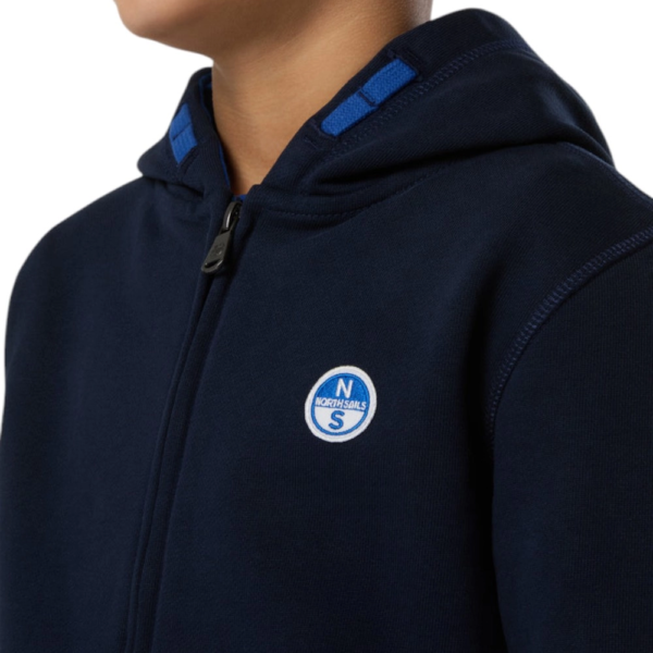 North Sails - Παιδική Ζακέτα Φούτερ με Κουκούλα 792092-000-0802 Μπλε Ναυτικό 792092-000-0802